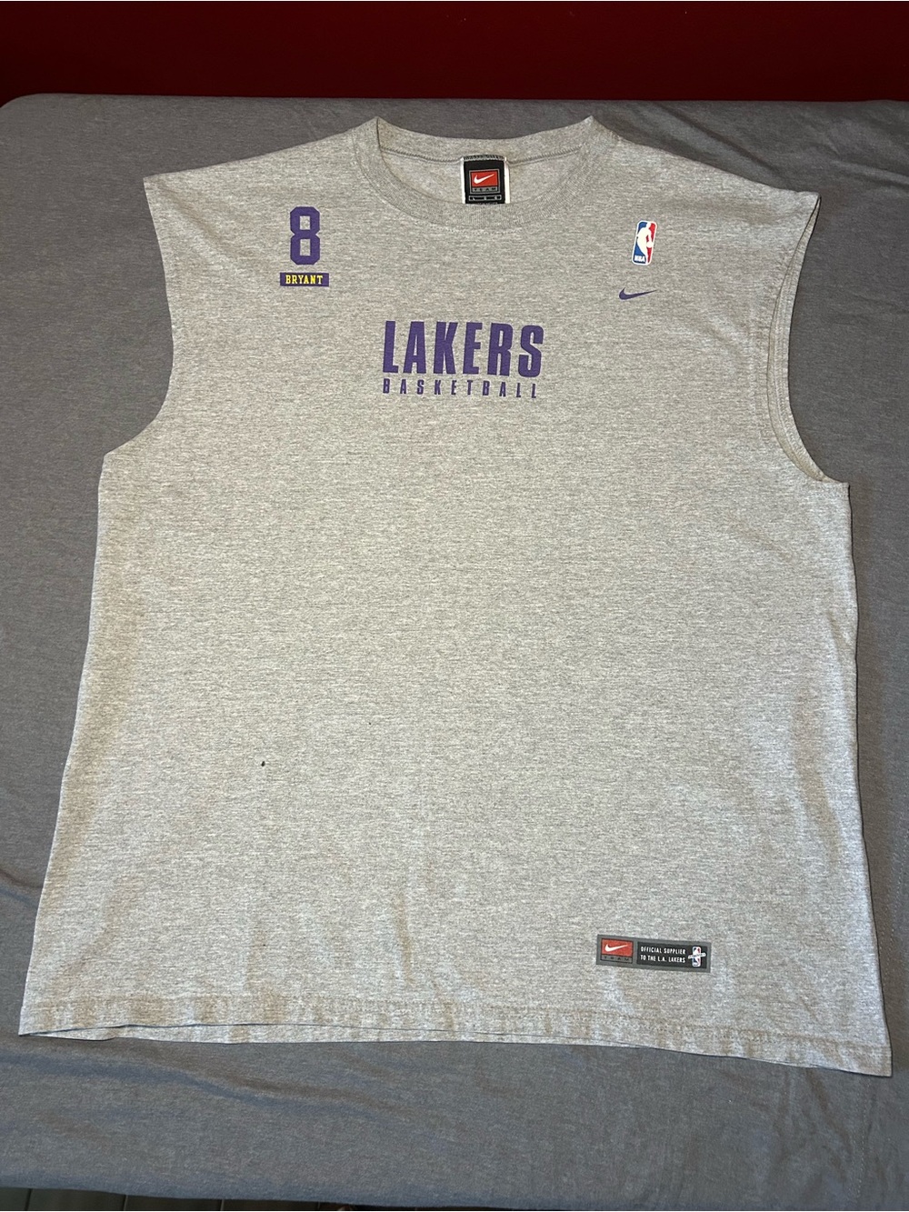 Nike Vintage 1997 Lakers Kobe Bryant #8 Gray Official Practice Tank